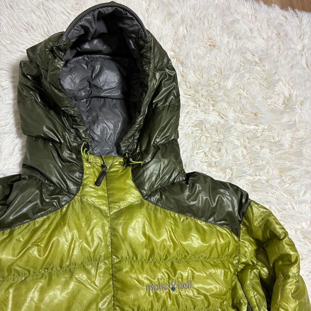 【人気カラー】　モンベル　U.Lダウンガイドパーカ　グリーン/緑　ドローコード