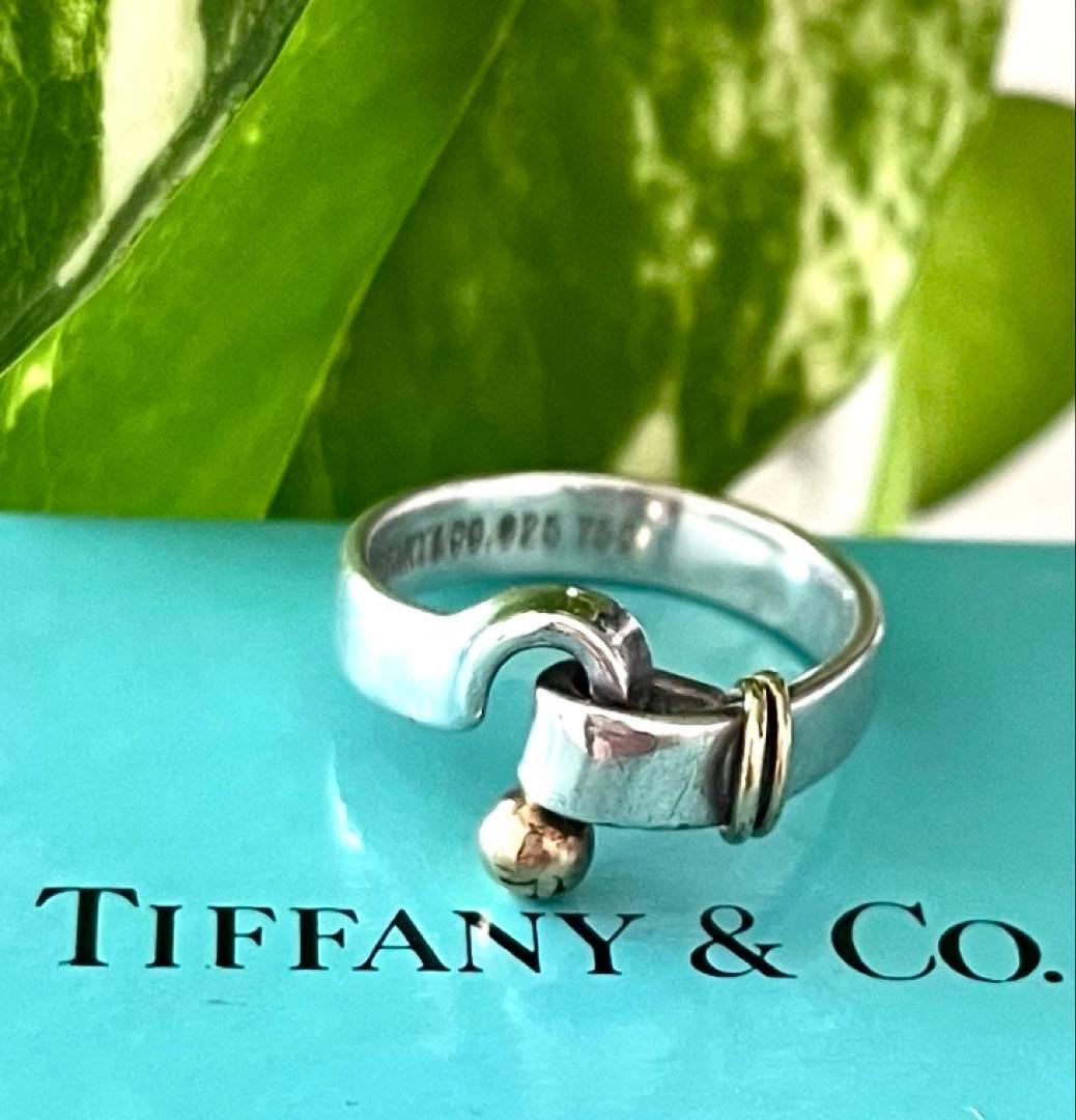 ❤︎ティファニー❤︎ フック&アイ シルバー×ゴールド フープリング 約16号