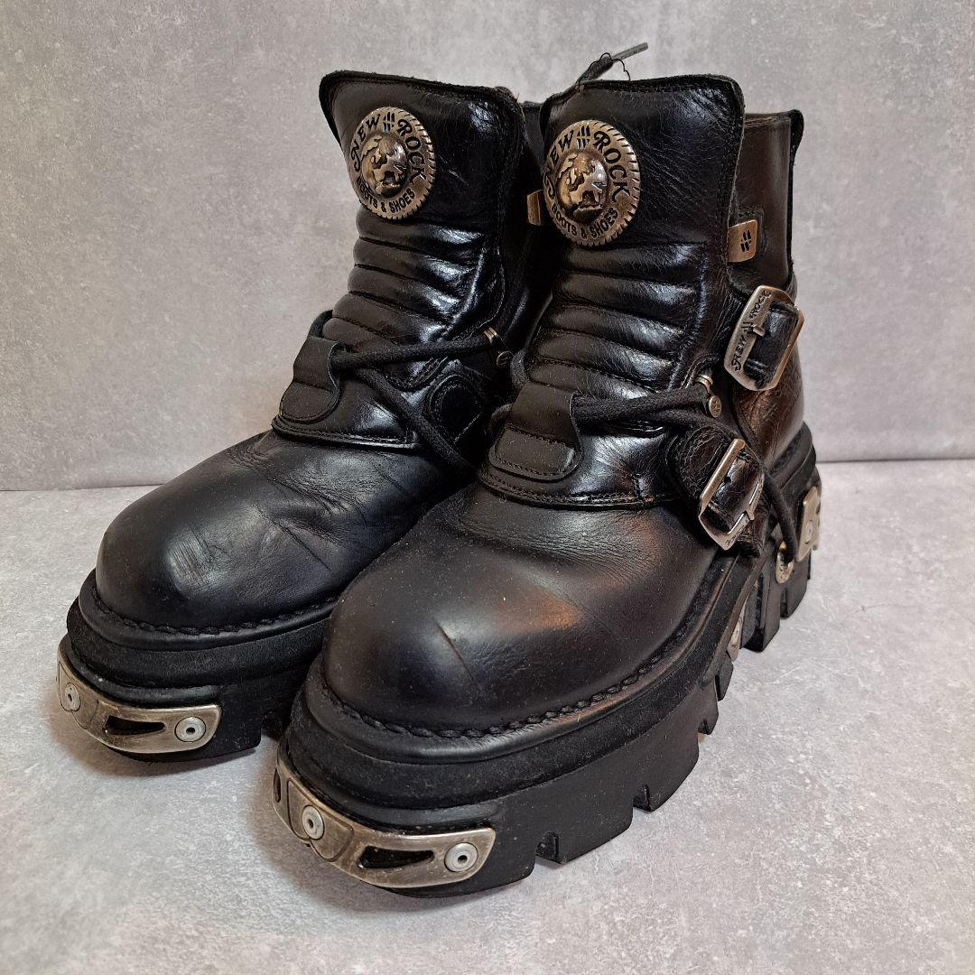 [美品] NEW ROCK (ニューロック)厚底 レザーブーツ(本日週末割引中)