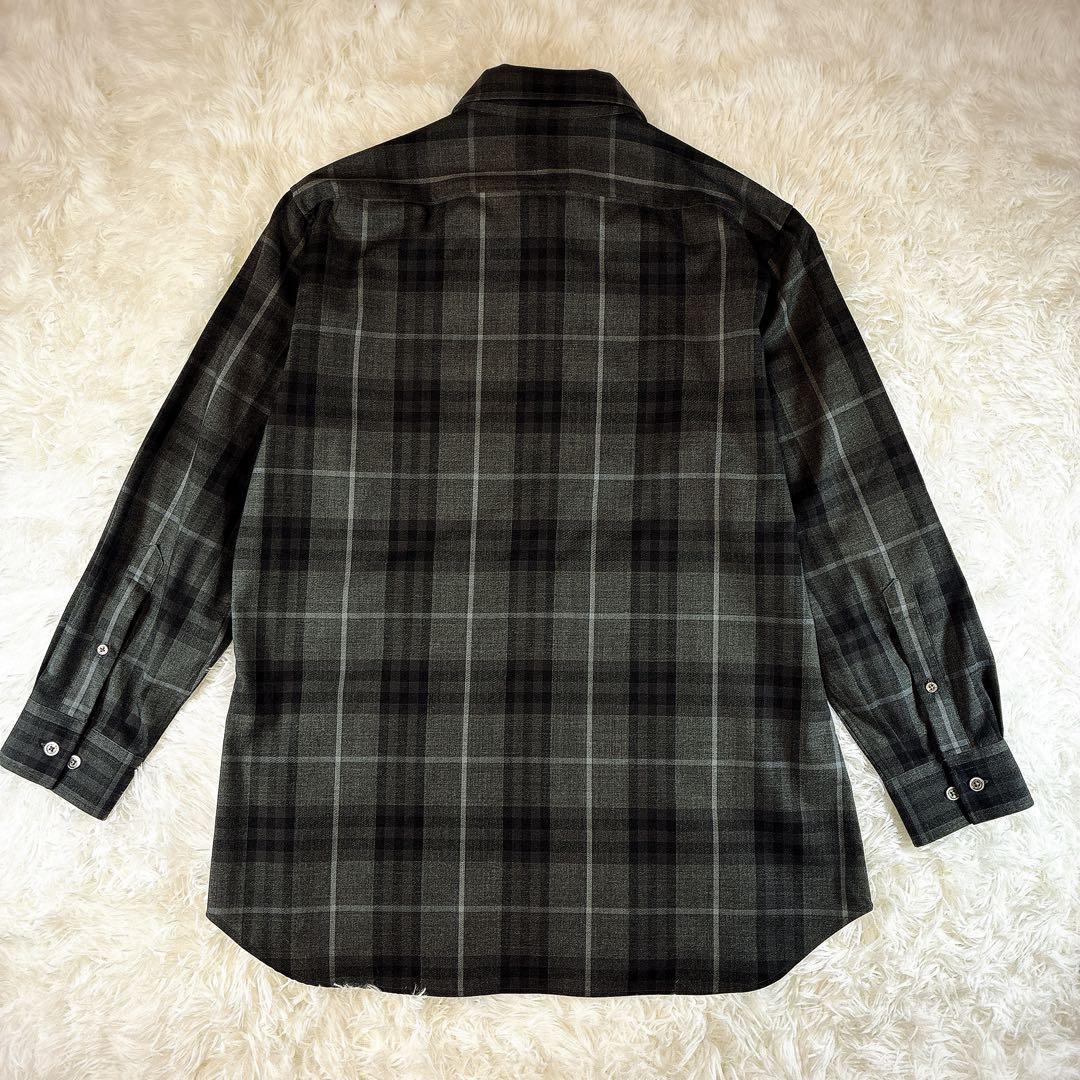 専売品 高品質 日本製 バーバリーロンドン ウール シャツ L ノバチェック
