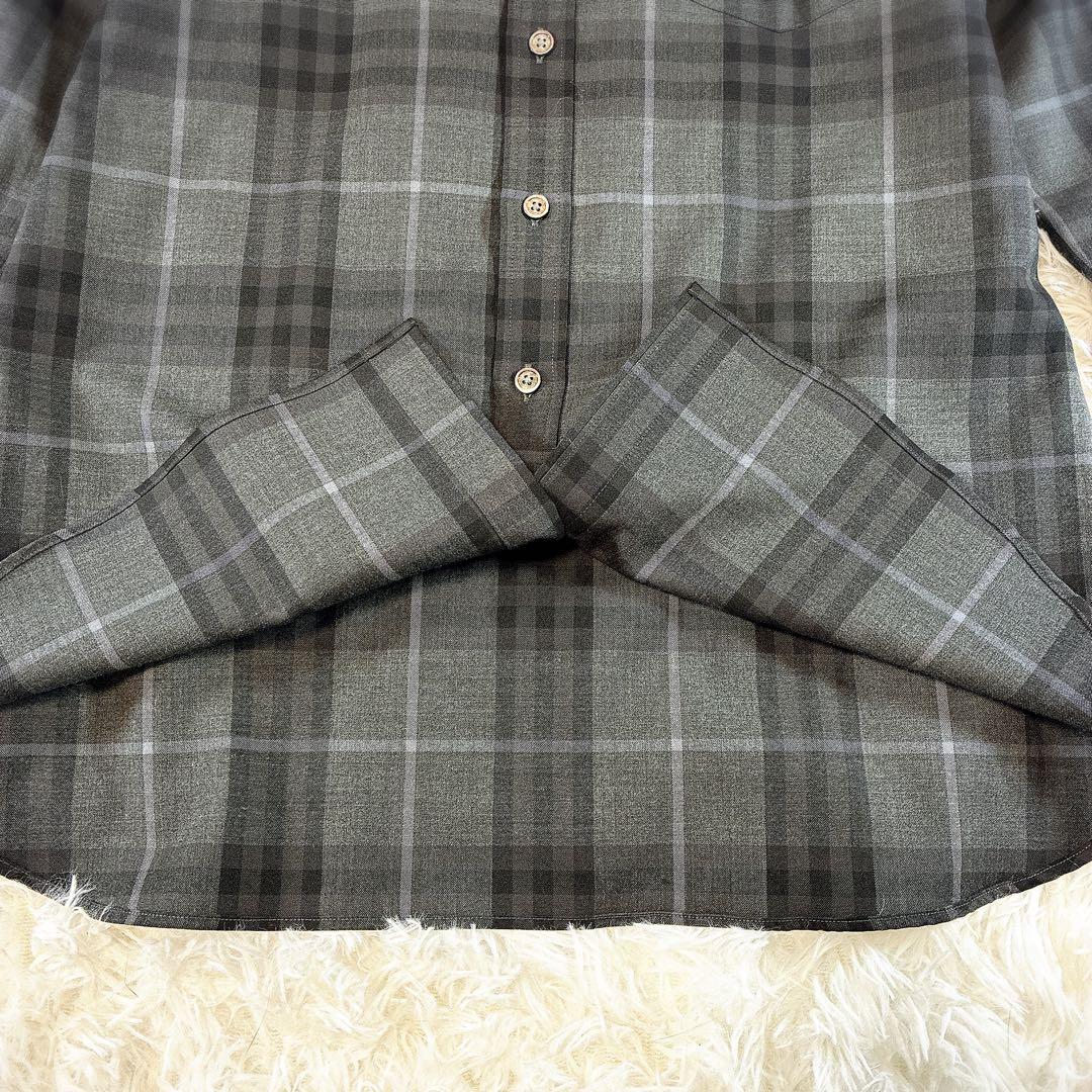 専売品 高品質 日本製 バーバリーロンドン ウール シャツ L ノバチェック