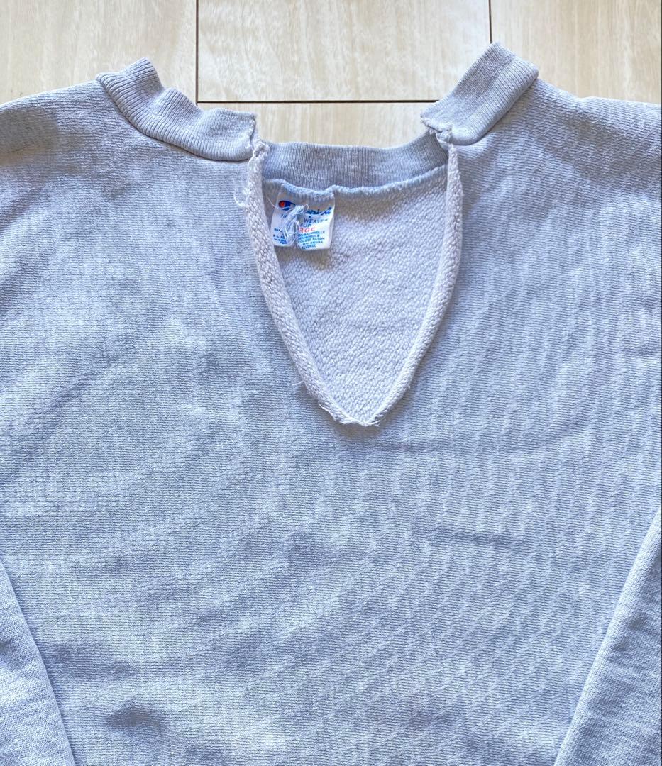 レア 80s リバースウィーブ USA 完全目無し グレー XL カットオフ