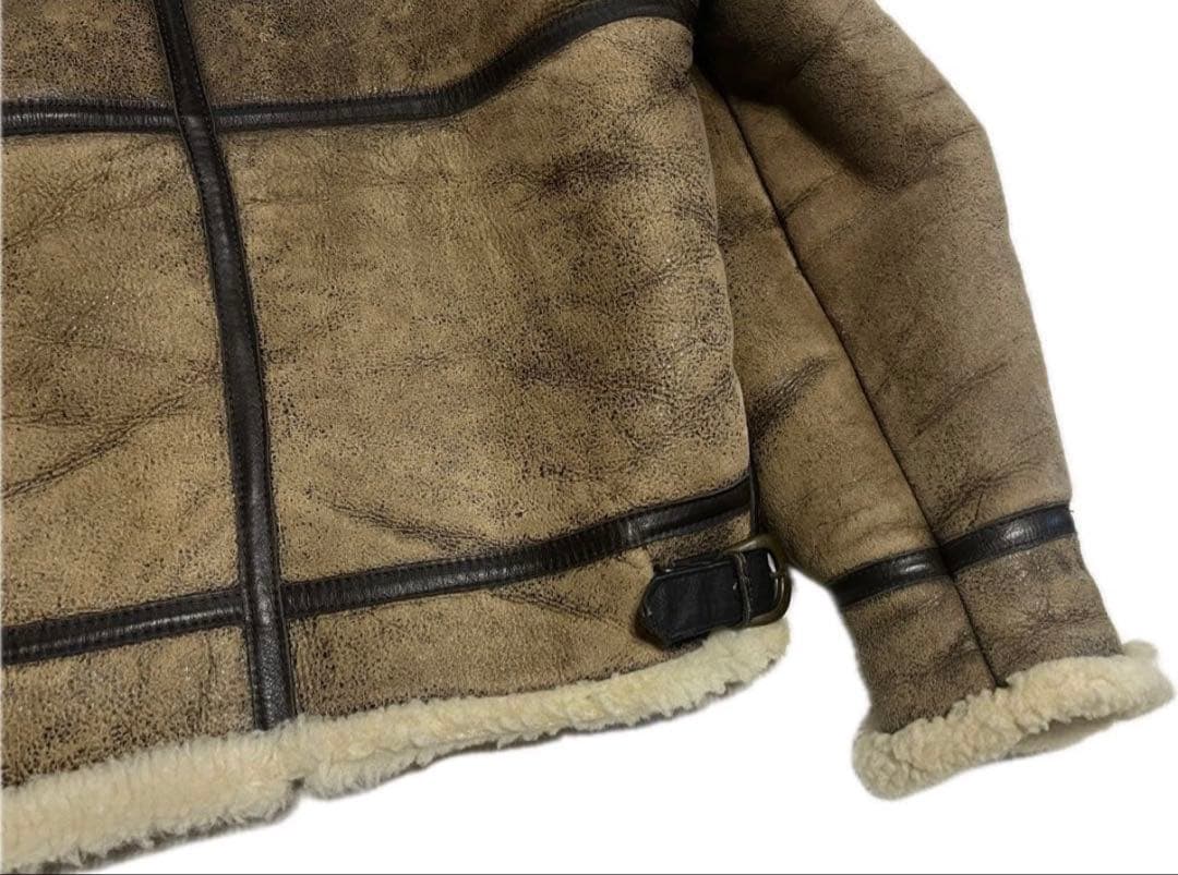 ショットB-3ムートンフライトジャケットADEALジッパー尾錠金具に刻印 38