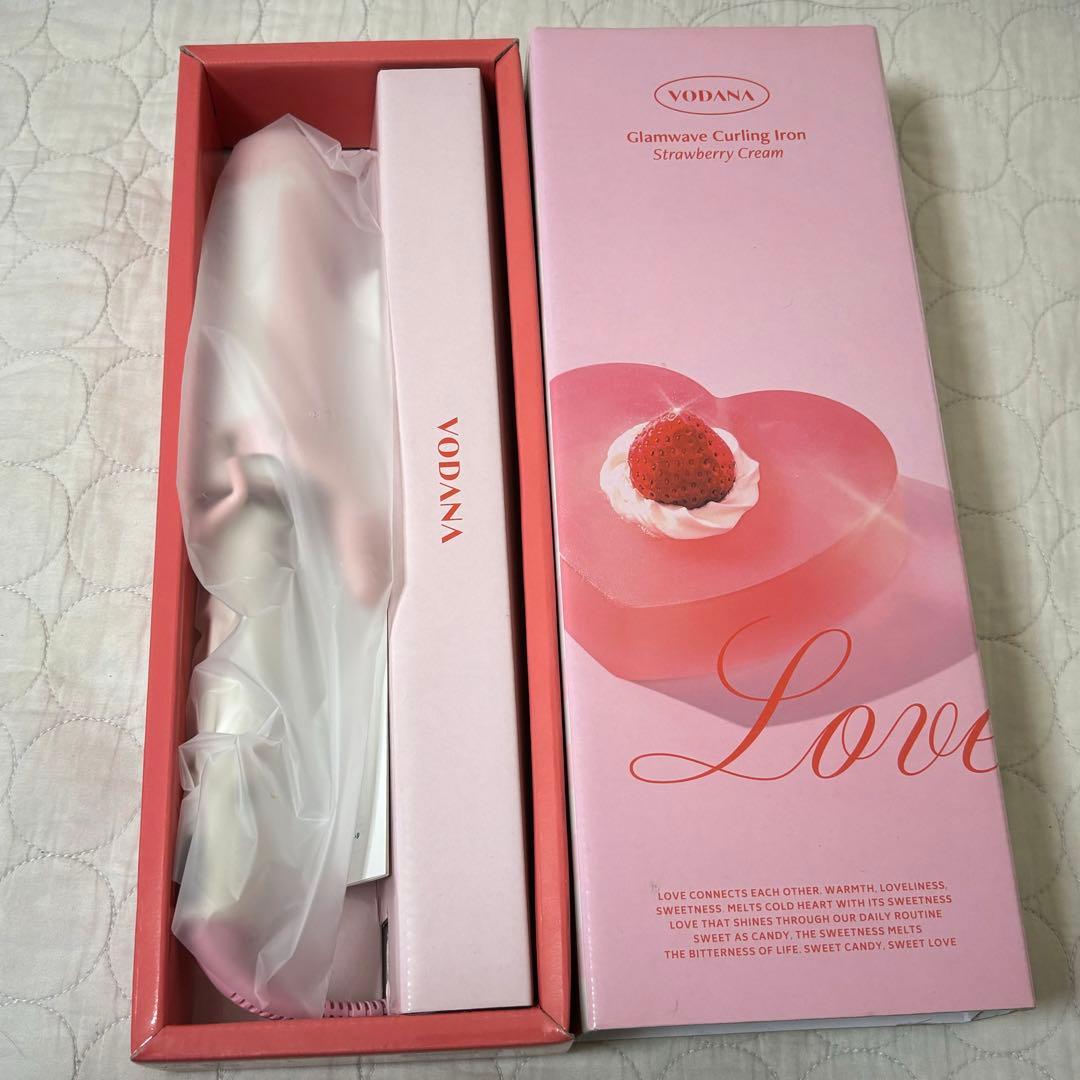 VODANA クランウェーブカールアイロン ストロベリークリーム