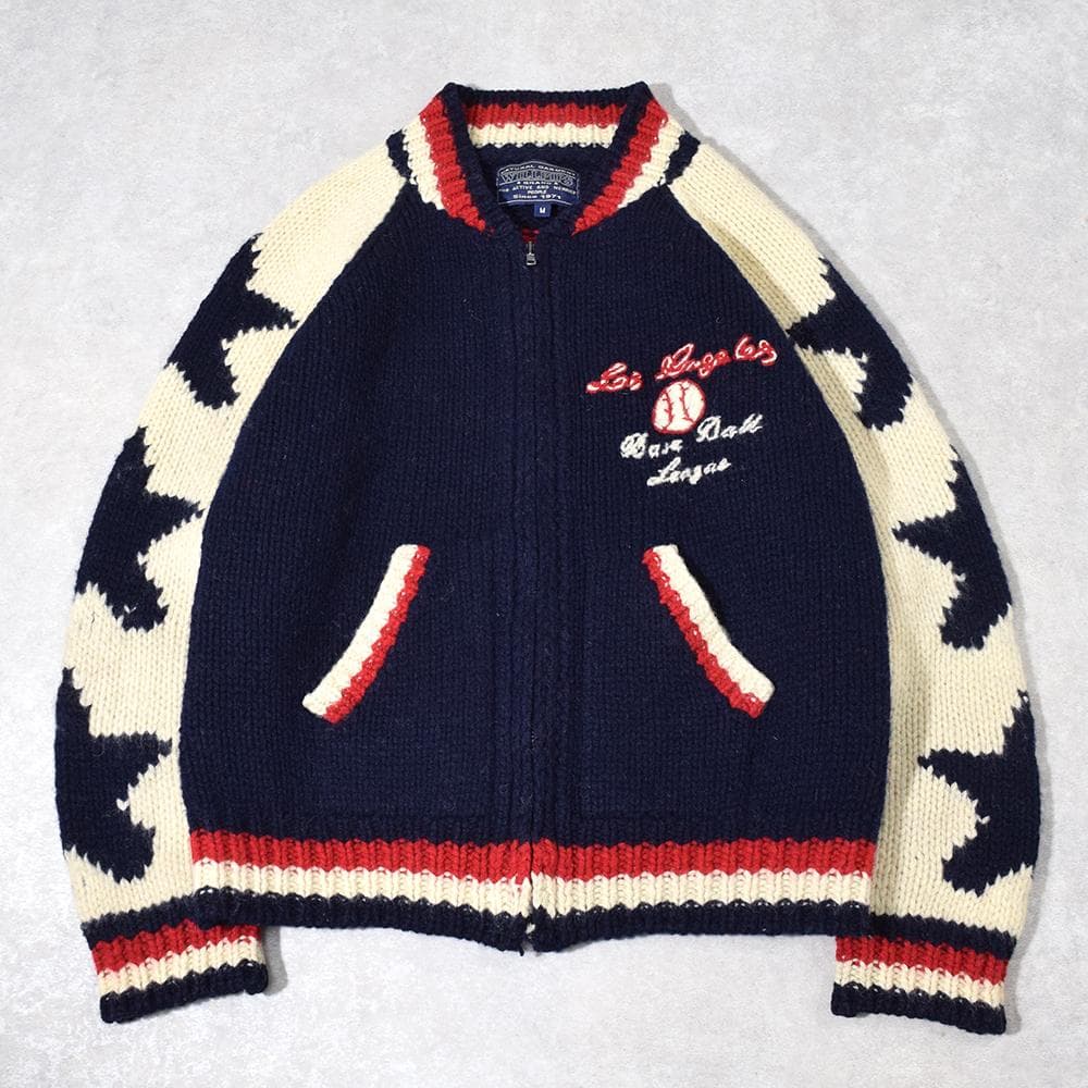 90s 00s WILLPIPS フルデコ スター カウチンニット ブルゾン