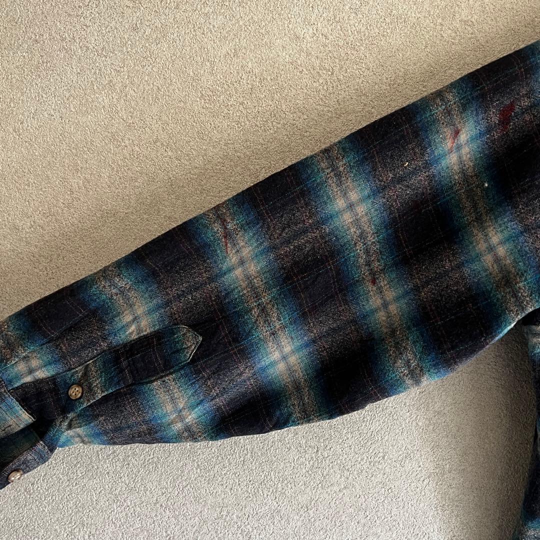 70s PENDLETON オンブレ　XLボートシャツ　アメカジ　ビンテージ