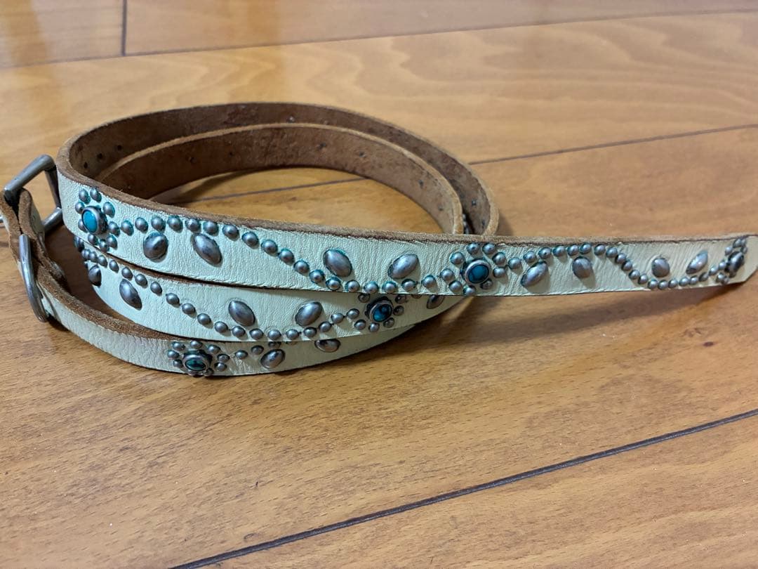 34 ＨＴＣ スタッズ　ベルト　ナロー　narrow belt ターコイズ