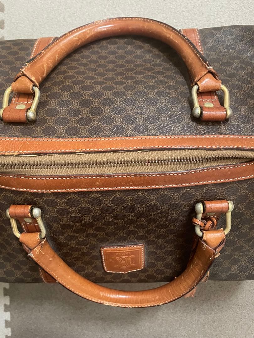 CELINE ブラウンレザーダッフルバッグ