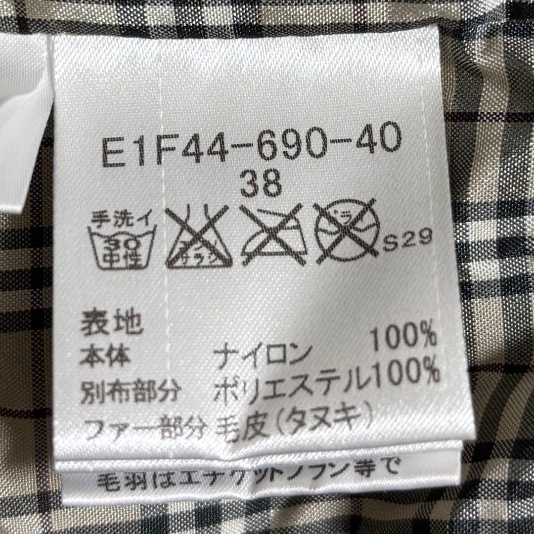 BURBERRYBLUELABEL ファーダウンコート チェック38