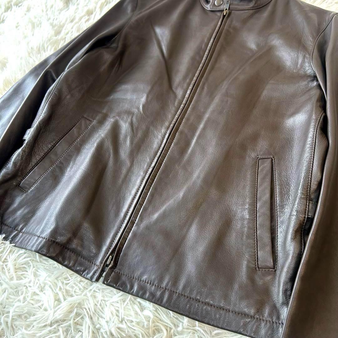 美品　ユナイテッドアローズ ラムレザー羊革　シングルライダースジャケット　M