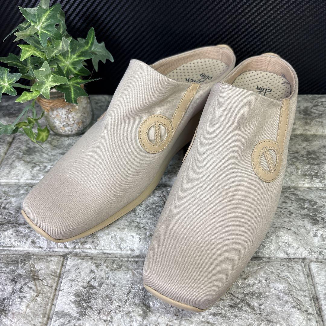 38【NO NAME】ノーネーム　YOKO　ウェッジヒールミュール