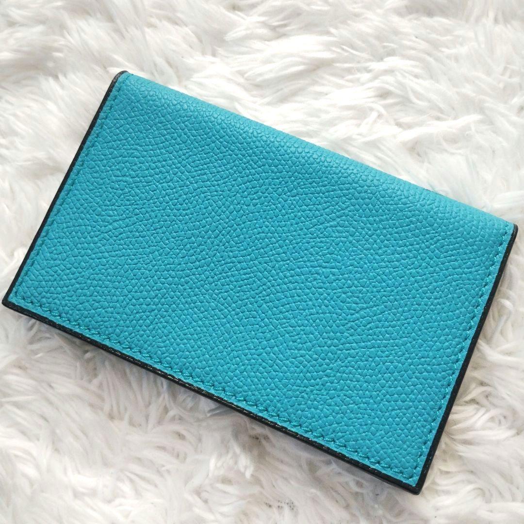 未使用品　ヴァレクストラ　名刺入れ　カードケース 　ブルー　グリーン　男女兼用