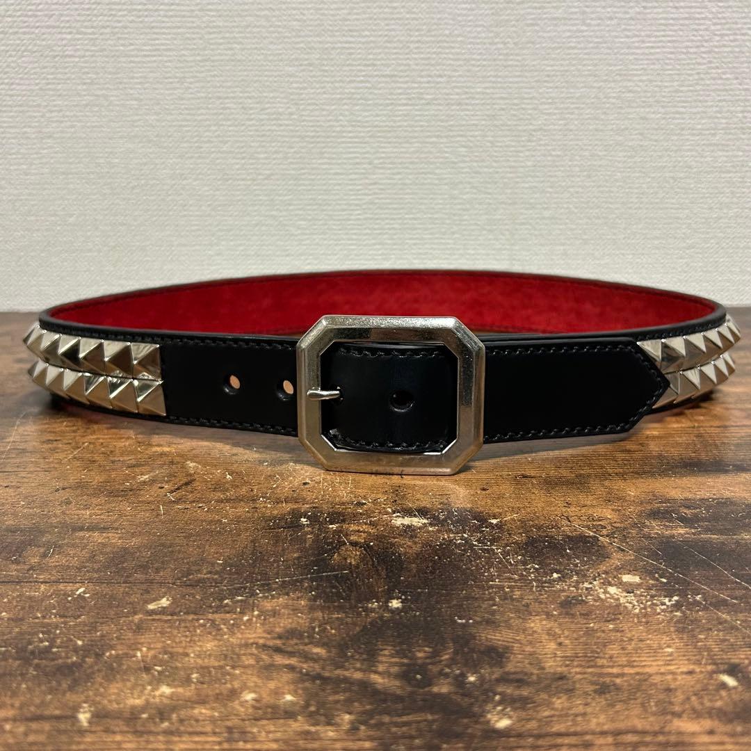 ピラミッド鋲2連ベルト　本革