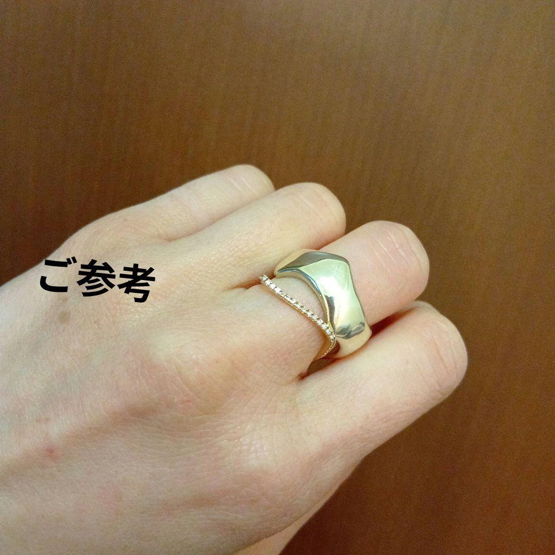 定価の約半額！！COCOSHNIK スクエアリング　 YG ダイヤモンド 10号