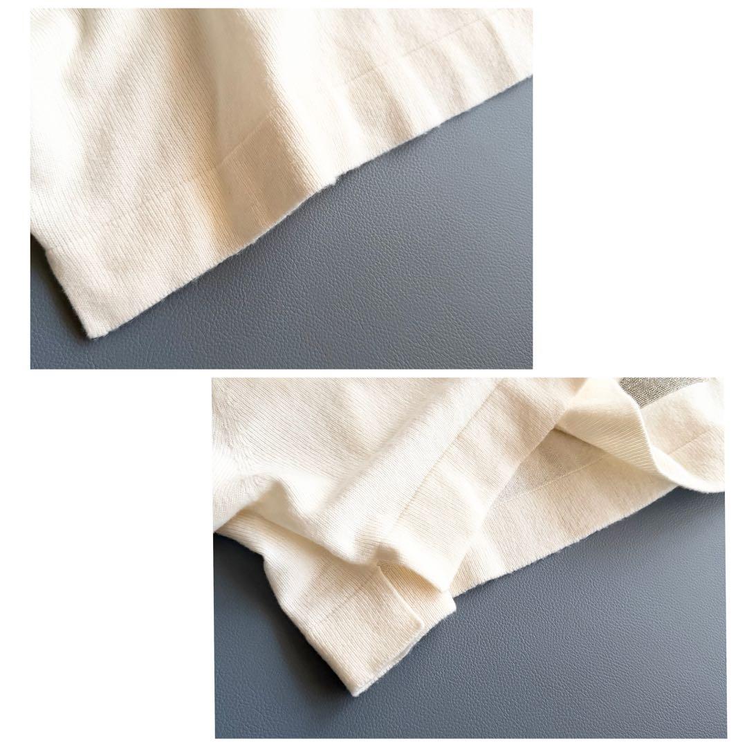 45R 45rpm 馬皮革　ダウン入りジャッケット　クリーム　カシミヤ付け襟