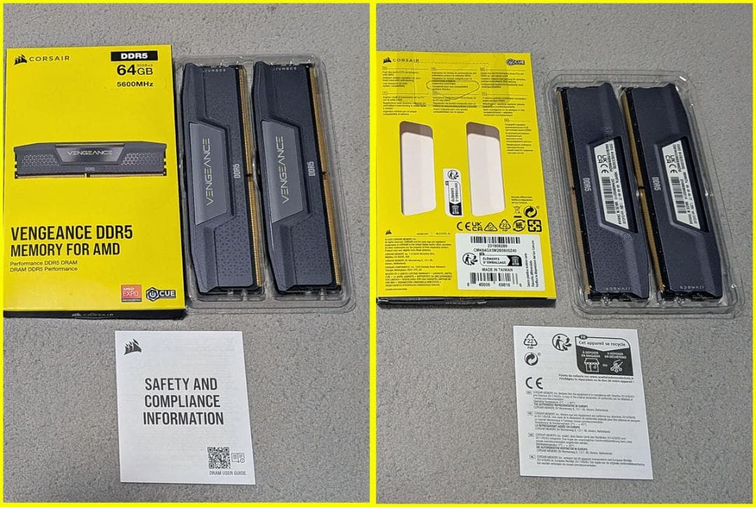 メモリー CORSAIR VENGEANCE DDR5 64GB 5600MHz32x2