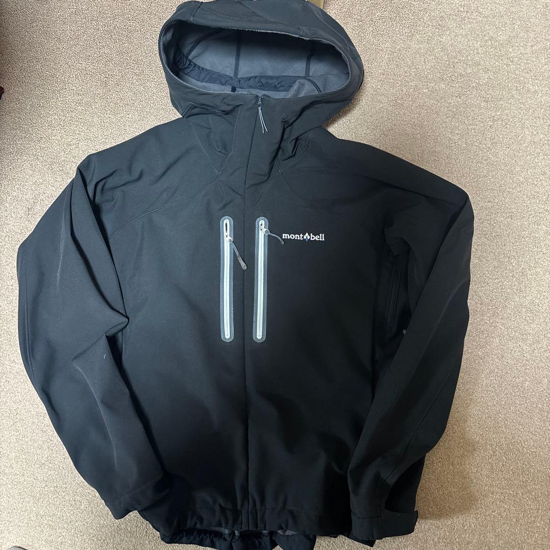 モンベル パウダーシェッドパーカ Sサイズ ブラックマウンテンパーカー