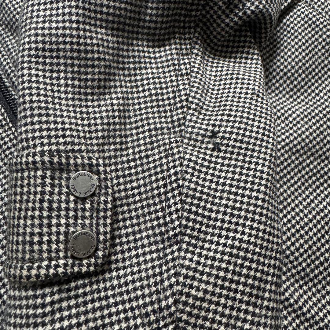 バーバリーブラックレーベル　パデッドコート　ノバチェック　千鳥柄　ラビットファー