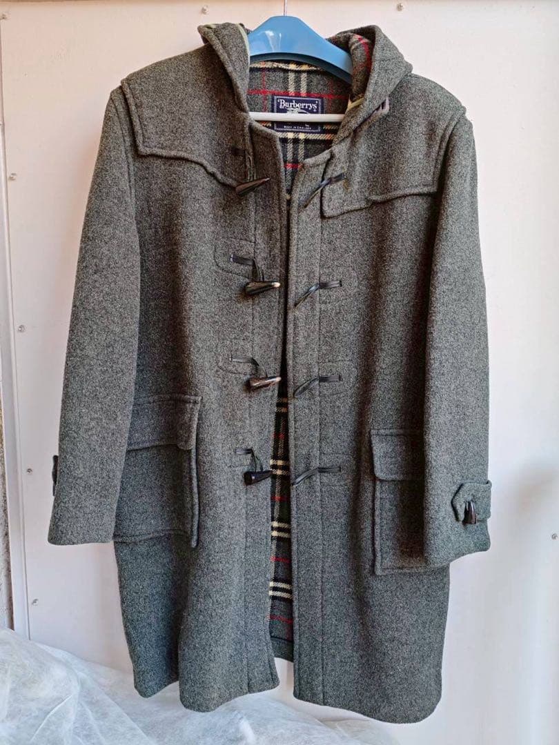 グレー ダッフルコート フード付き