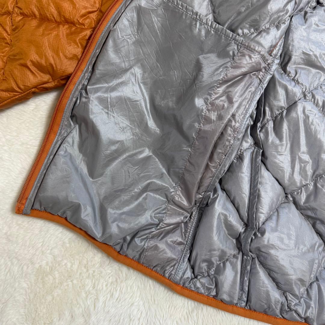 美品モンベル800FPライトアルパインダウンパーカM橙ダイヤキルティング