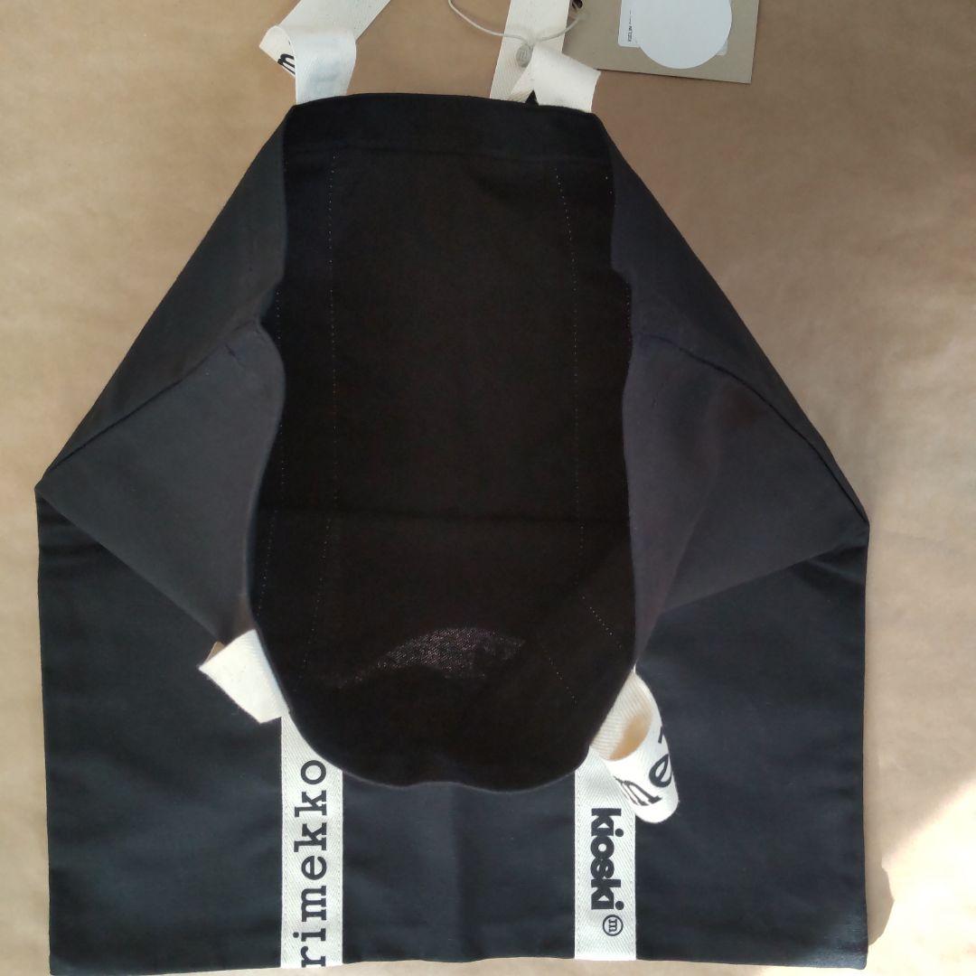 未使用　マリメッコ　marimekko トートバッグ エコバッグ　黒　綿　麻