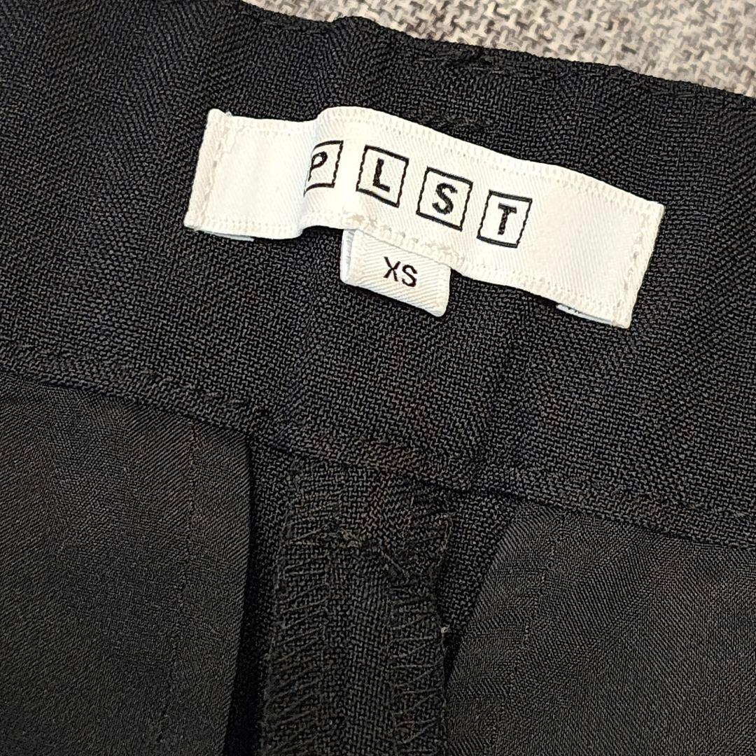 美品 PLST 洗濯可 ノーカラージャケット パンツ セットアップ スーツ 黒