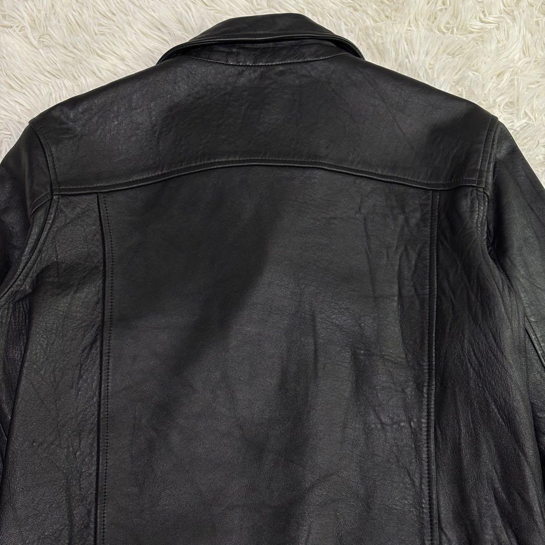 【美品】ジャックローズ ダブルライダースジャケット 羊革 レザー 黒 4