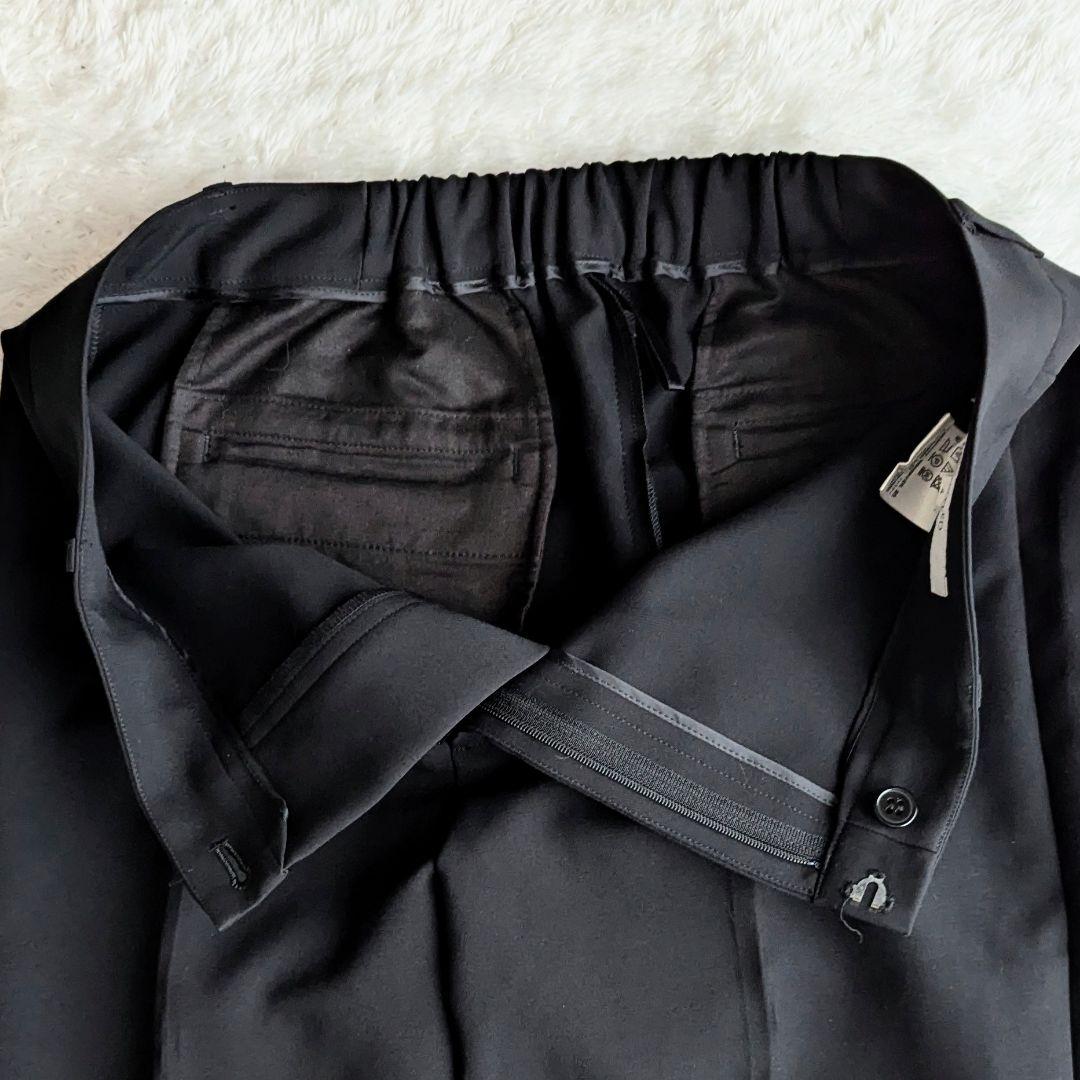 美品◎UNTITLED セットアップ パンツスーツ ノーカラー LL 黒 洗える