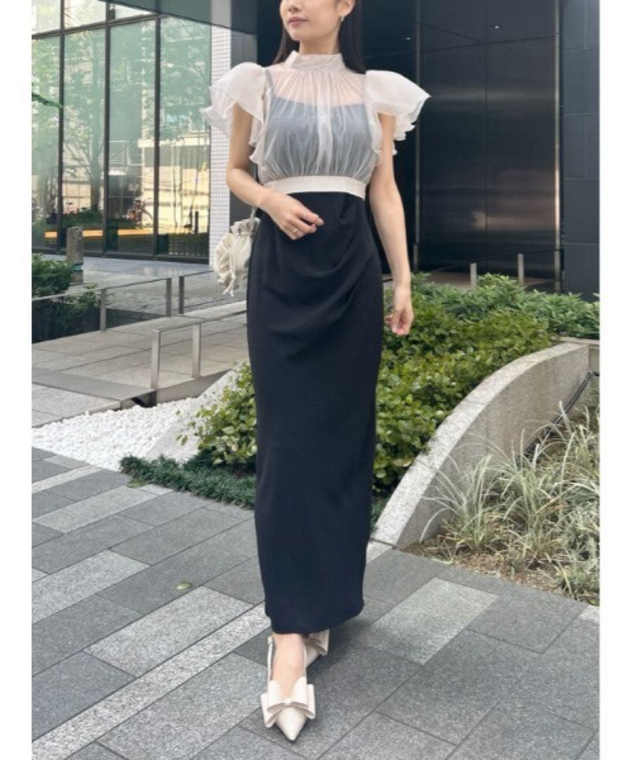 スナイデル ボレロセットドレス 黒 シースルーオケージョンパーティー結婚式