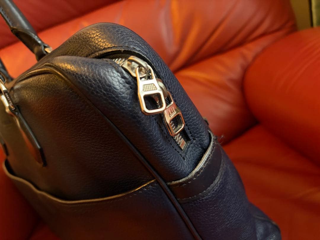 ダンヒル　レザー　ビジネスバッグ　ブリーフケース ネイビー Bostonシリーズ