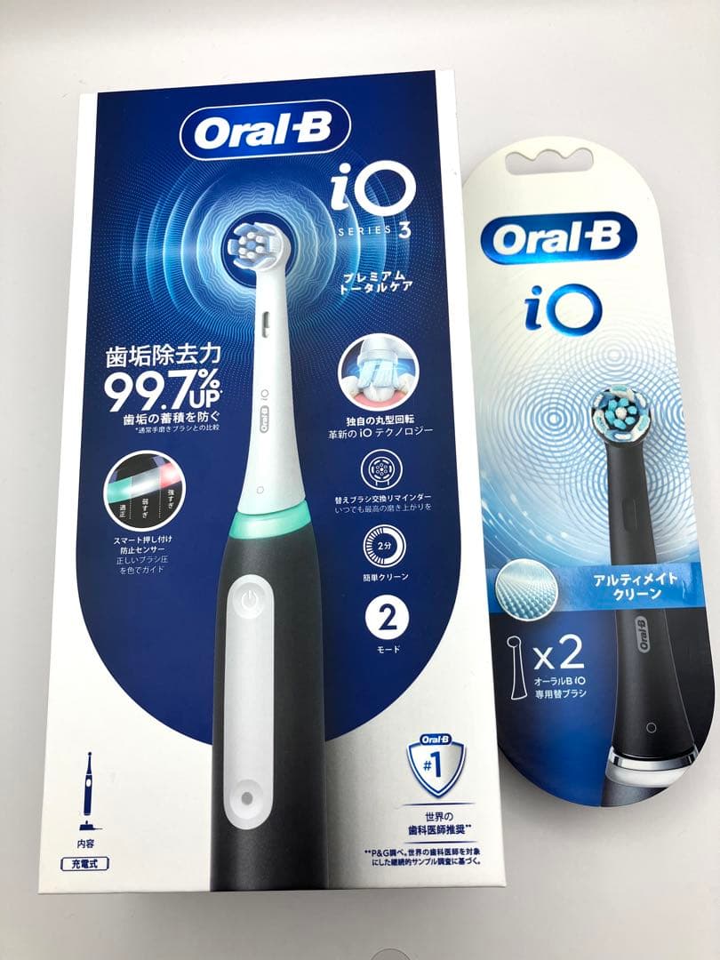 【未開封】ブラウン Oral-B iO3 マットブラック + 替えブラシセット