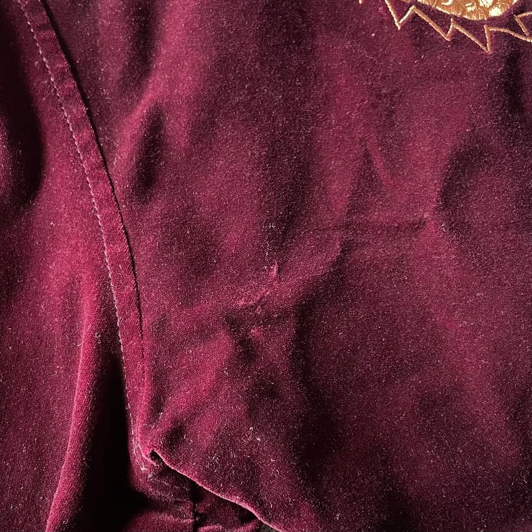 HOUSTON 別珍 ベロア サテン リバーシブル スカジャン 金太郎 桃太郎