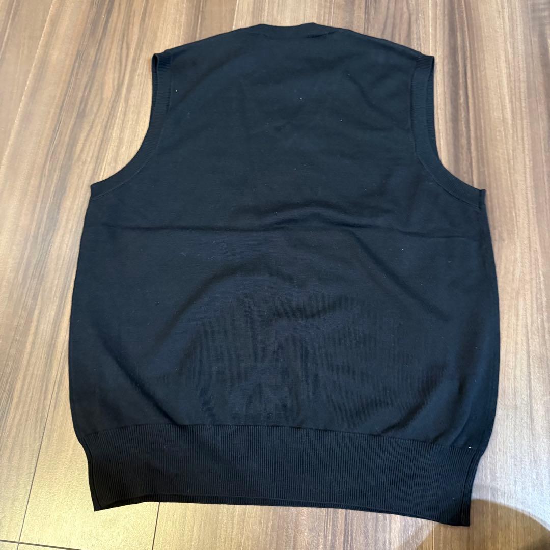 新品タグ付✨ムータマリン コットンニットベスト 黒6 Lサイズ相当 ゴルフにも