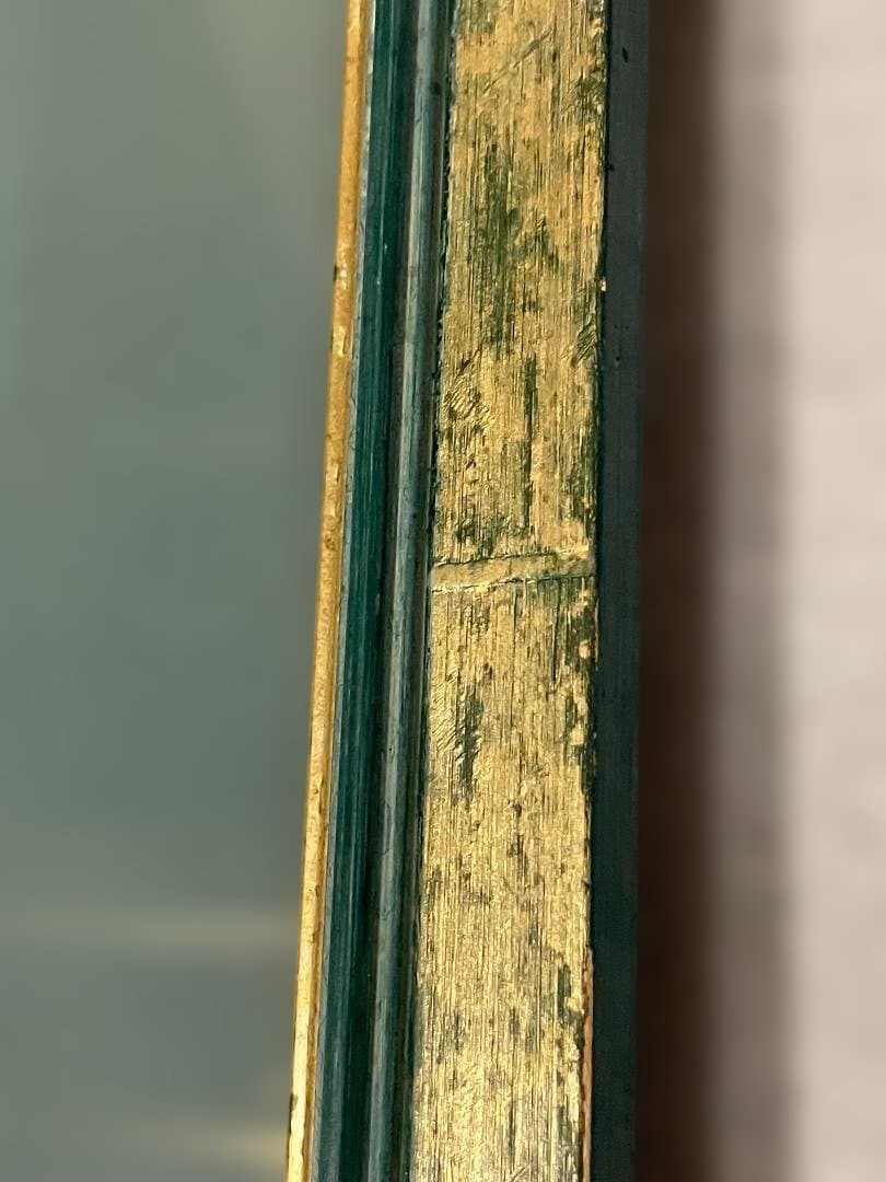 木製 大型 フレーム 額縁 絵画 写真 染色 展示 グリーン ゴールド 緑 金