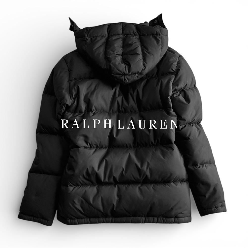 未使用級 ポロラルフローレン ポニー刺繍 2WAYフード 極暖ダウンコート黒