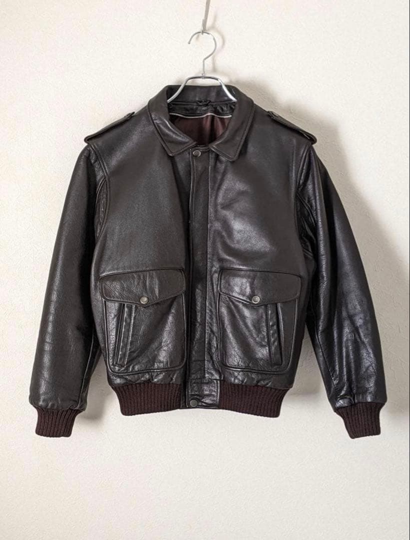 90s A-2 レザージャケット 革ジャン ダークブラウン L 深水光太 y2k