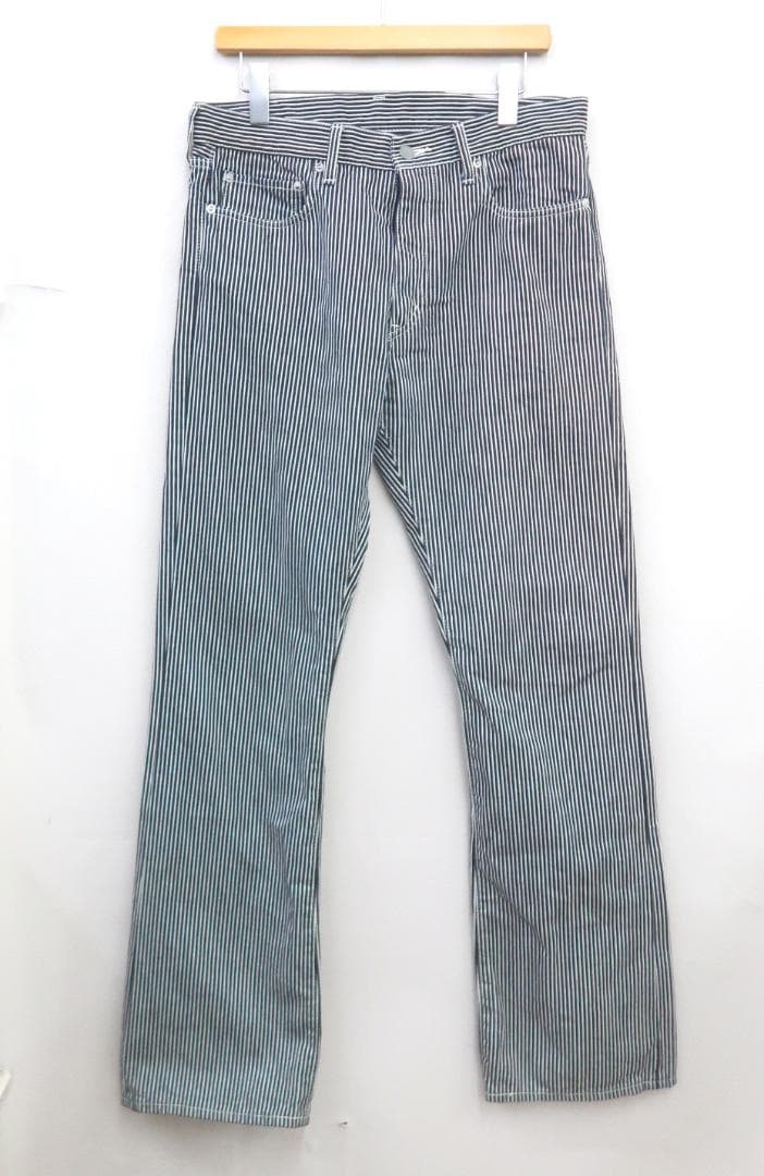 3402 美品 児島ジーンズ ヒッコリー ストレートパンツ【G】.