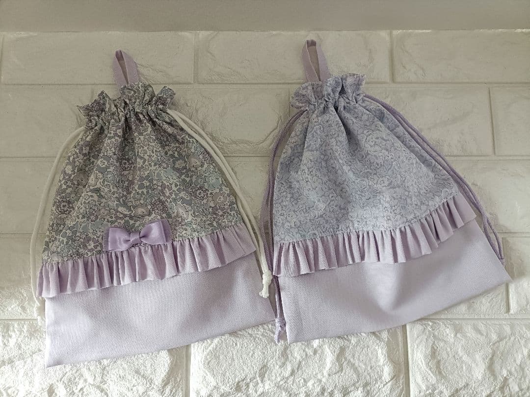 入園入学6点セット リバティチャイブ使用 フリル リボン ハンドメイド おまけ付