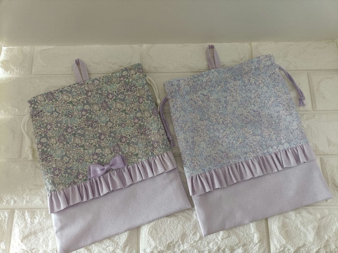 入園入学6点セット リバティチャイブ使用 フリル リボン ハンドメイド おまけ付