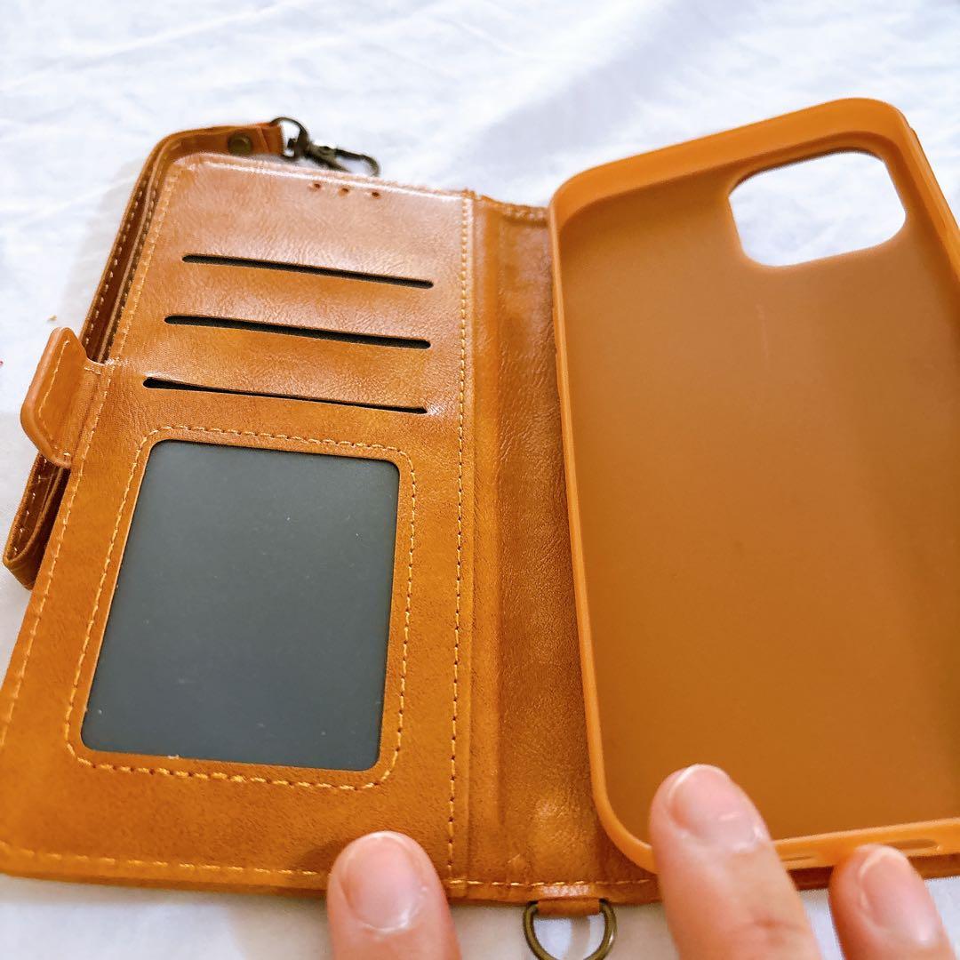 ☆iPhone12 Pro Max ケース レザーケース ライトブラウン