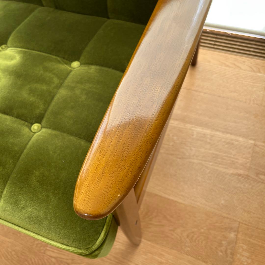 カリモク60　Kチェア　モケットグリーン　おまけ付き