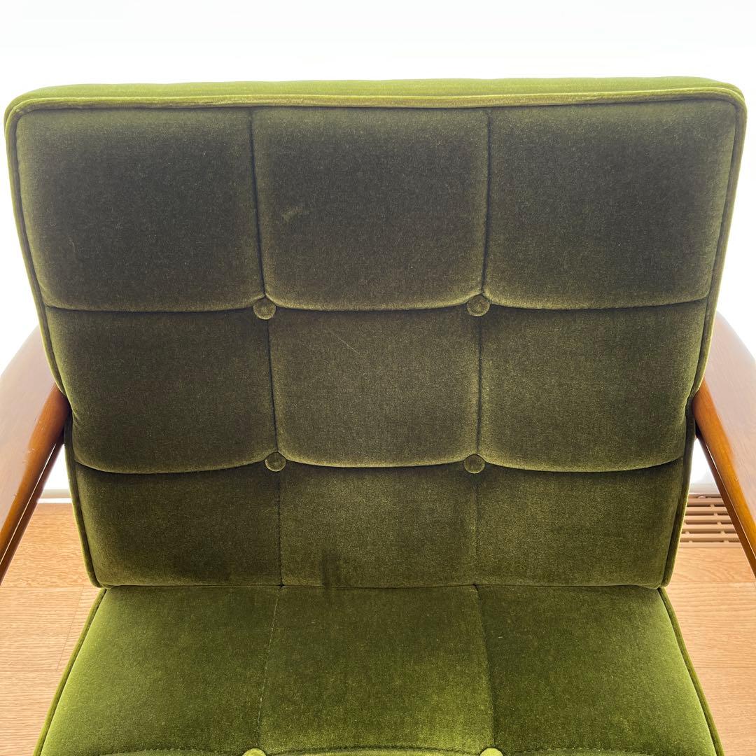 カリモク60　Kチェア　モケットグリーン　おまけ付き
