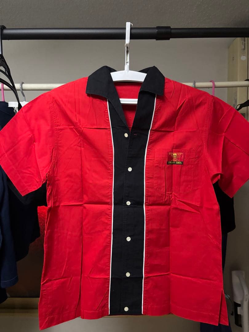 TEMMYE 半袖シャツ 赤黒