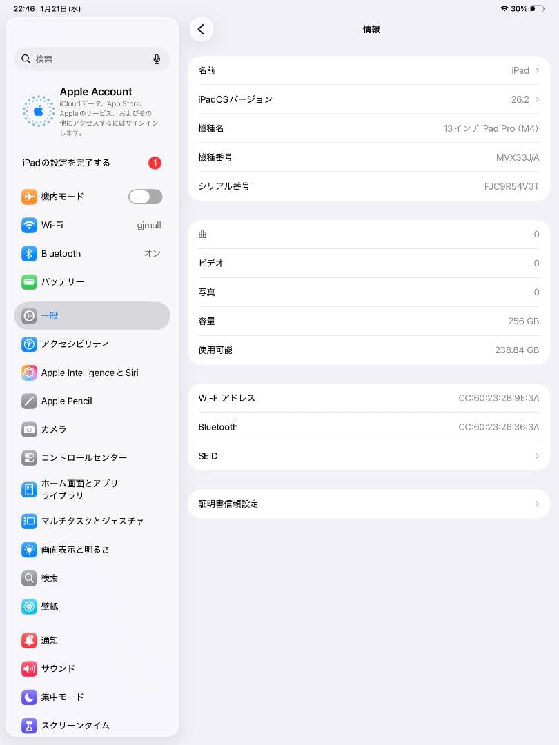 ⭐新品同様⭐ iPadPro13 M4 256GB Wi-Fi