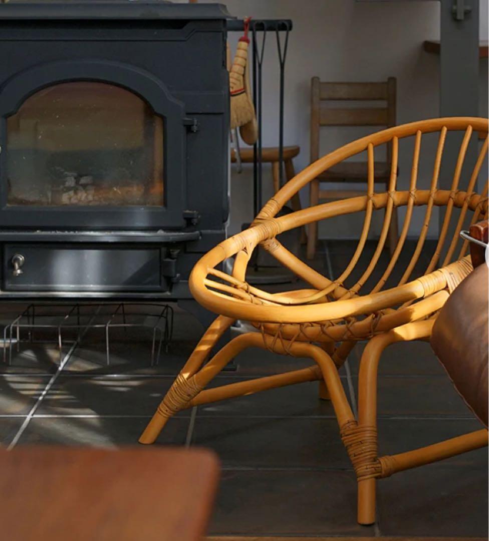 最終値下げしています！ラタンラウンドチェアラタン製 円形背もたれ座椅子　竹椅子