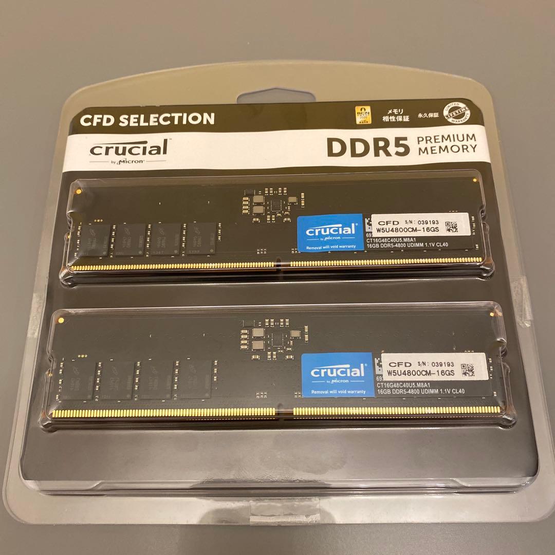 crucial●DDR5●16GB●2枚組●メモリー