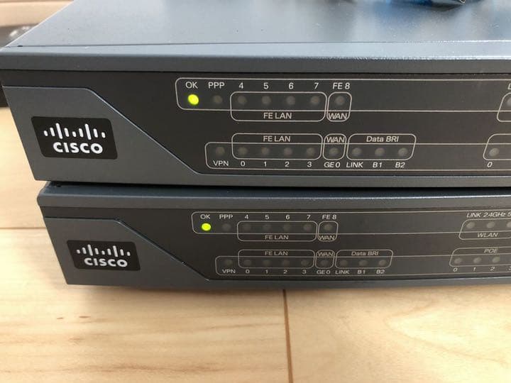 【CCNA、CCNP】ルータ2台セットCisco892J