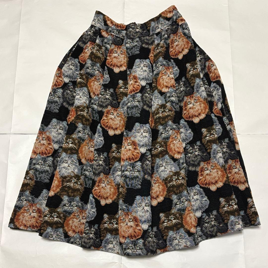 mmts マミタス BEAMS ビームス 猫がいっぱいスカート ゴブラン織り