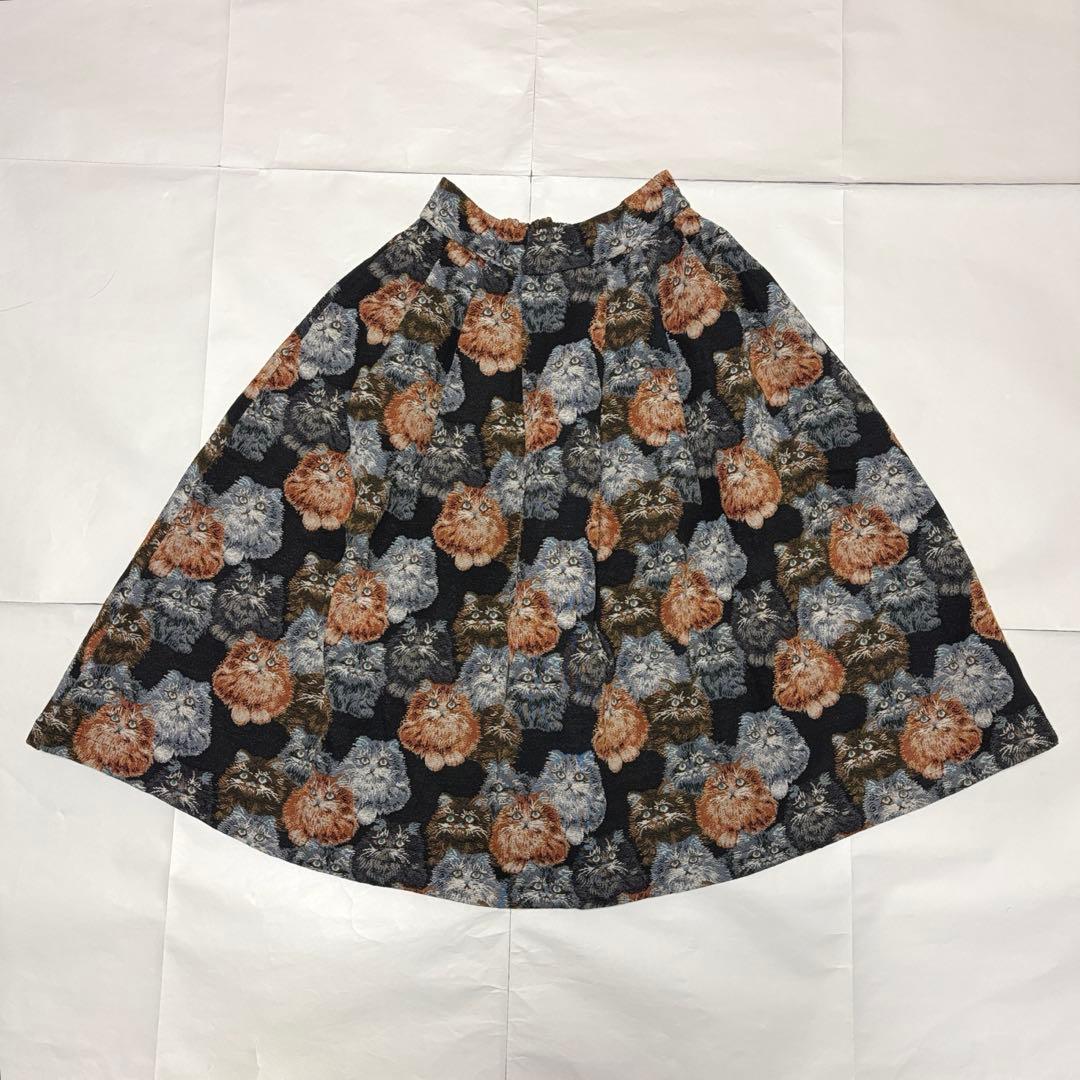 mmts マミタス BEAMS ビームス 猫がいっぱいスカート ゴブラン織り