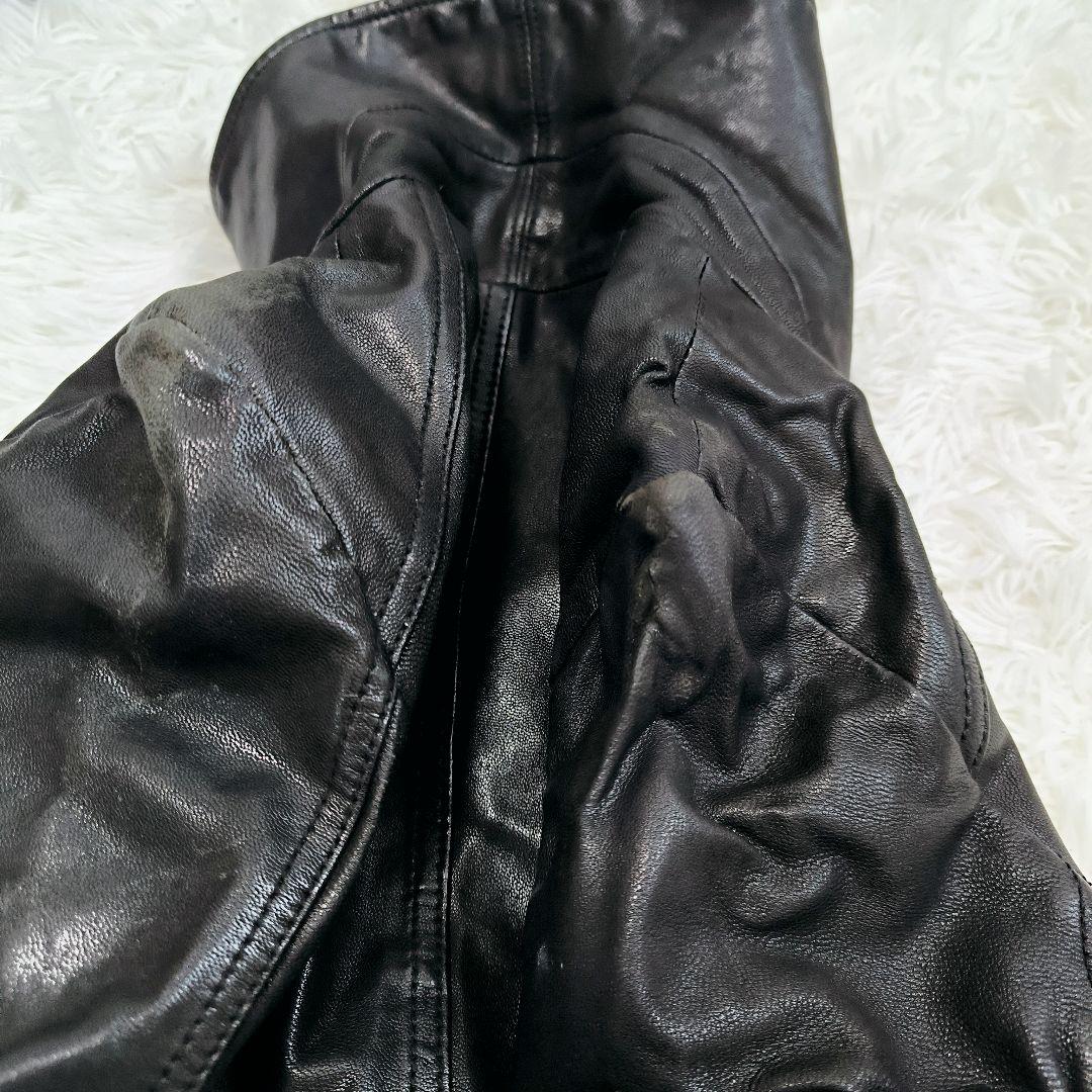 FUGA シングルライダースジャケット レザージャケット ゴートスキン 山羊革